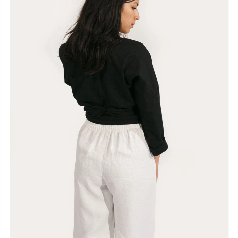 Two fold cara top in raw silk